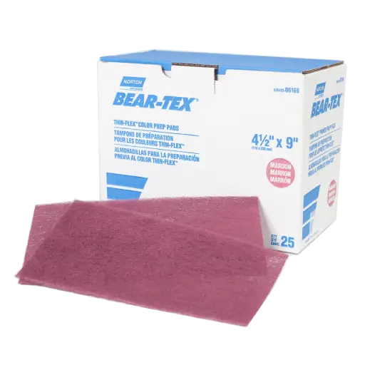 nor06166 4 1/2" x 9" bear tex® thin flex™ scuff pads primer prep, 25/pack nor06166 4 1/2" x 9" bear tex® thin flex™ scuff pads primer prep, 25/pack